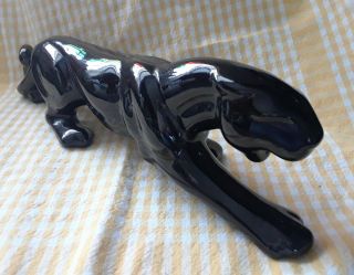 Vintage Royal Haeger Stalking Black Panther Mid Century Ceramic Figurine 16 "