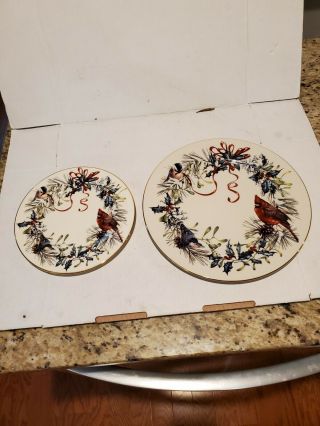 Lenox Winter Greetings By Catherine Mcclung Dinner And Dessert Plates - Set Of 2