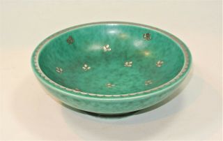 Gustavsberg Argenta Footed Bowl 6 Inches Vintage Swedish Pottery