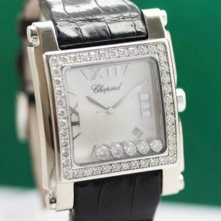 Chopard Happy Sport 28/3569 - 20w 18k Solid White Gold Diamond Quartz Ladies Watch