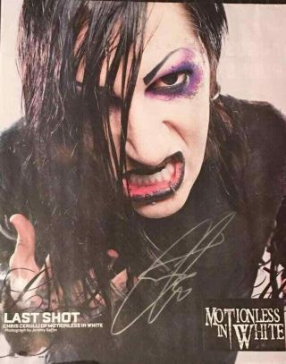 Motionless In White Band Signed Poster Autograph Chris