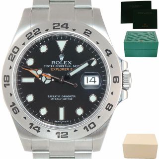 Rolex Explorer Ii 42mm 216570 Black Dial Stainless Steel Gmt Watch Box