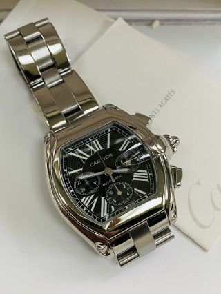 Men’s Stainless Cartier Roadster Chronograph XL Box & Papers Factory Serviced 5