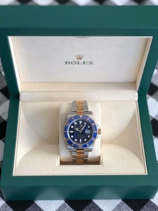 M116613lb Blue Rolex Submariner Date 40mm 18k Yellow Gold And 904l Steel