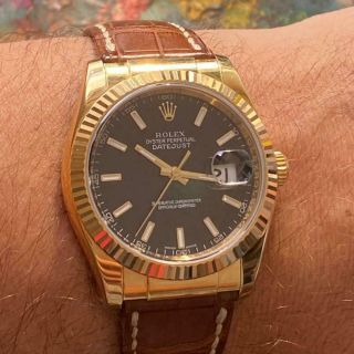 Rolex Datejust Ref.  116138 18kt Yellow Gold Watch 36 Mm Box And Papers
