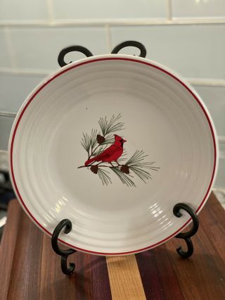 Fiesta 9 " Red Cardinal Bird Luncheon Plate Ssc Holiday Christmas
