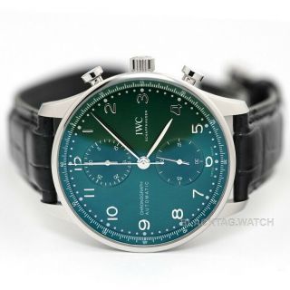 Iwc Portugieser Chronograph Wristwatch Iw371615 Green Dial