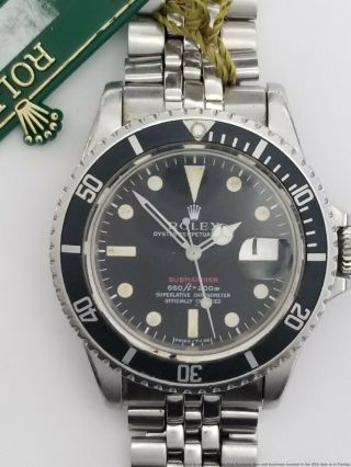 Awesome Vintage Rolex Feet First Red Submariner 1680 Stainless Steel 1970 matte 3