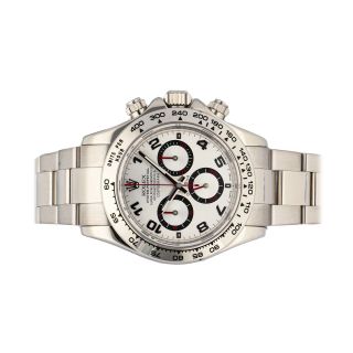 Rolex Cosmograph Daytona Auto 40mm White Gold Mens Bracelet Watch Chrono 116509 2