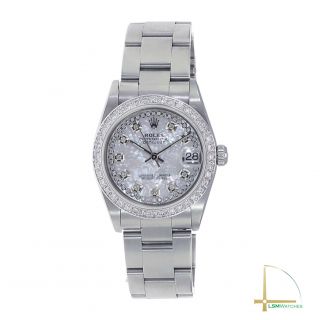 Rolex Datejust Ladies Watch Stainless Steel White MOP Diamond Dial & Bezel 31mm 2