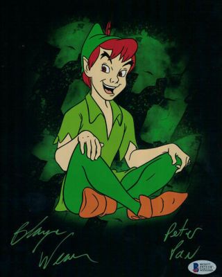 Blayne Weaver Autographed/signed Peter Pan 8x10 Photo Disney Bas 21445