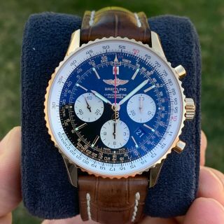 Breitling Navitimer 01 Chronograph Rose Gold Auto 43mm Mens Watch Rb012012/ba49