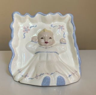 Vtg Florence Ceramics California Pottery Baby Pillow - Vase - Nursery - Planter - Rare