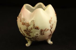 Vtg Antique Nippon Japanese Porcelain Miniature Daisy Flower Footed Rose Bowl