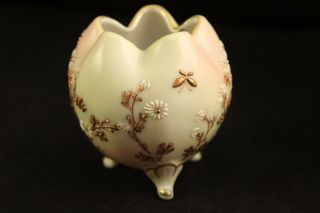 Vtg Antique Nippon Japanese Porcelain Miniature Daisy Flower Footed Rose Bowl 2