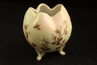 Vtg Antique Nippon Japanese Porcelain Miniature Daisy Flower Footed Rose Bowl 3