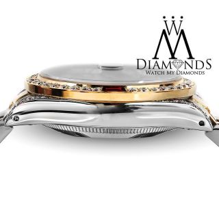 Ladies Rolex 26mm Datejust SS & 18k Watch Champagne String Dial Ruby & Diamond 6