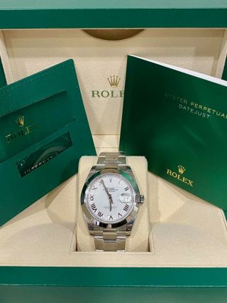 2020 Card - Rolex Datejust 41mm White Roman Numeral Dial - 126300