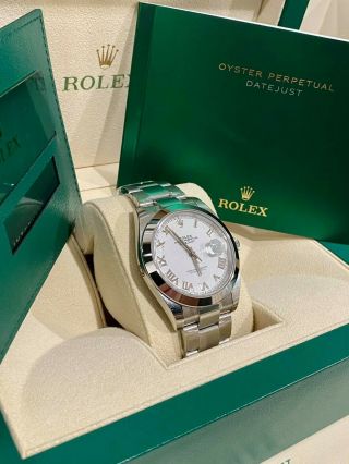 2020 Card - Rolex Datejust 41mm White Roman Numeral Dial - 126300 3