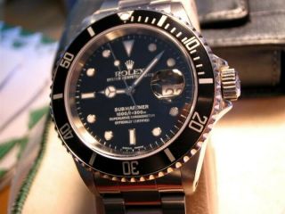 Rolex Submariner - Date 16610 Black Dial And Bezel 1999 A Serial Watch 6