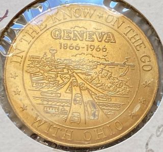 1966 Geneva Ohio $0.  50 Trade Token - In The Know - On The Go Dollar