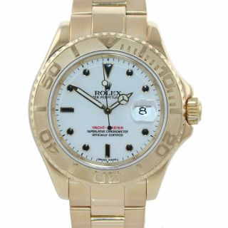 PAPERS 2005 Rolex Yacht - Master 18k Yellow Gold White Dial 16628 40mm Watch 4