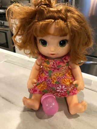 Baby Alive Doll Hasbro 2015 Battery Operated Talking Auburn Hair Doll