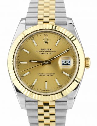 2020 Rolex Datejust 41 Ii 126333 Champagne Two - Tone 41mm Jubilee Watch