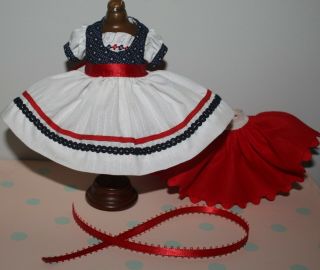 8 " Madame Alexander Red White Blue Dress Set Tagged Patriot (flaw)