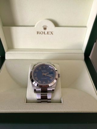 Rolex 116300 Blue Roman Numeral Datejust Ii 41mm