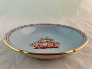 Spode Trade Winds Red Small Bowl Dish Ship George Of Salem Gold Rim