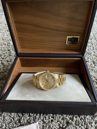 Rolex Day - Date President 18k Yellow Gold Tapestry Dial Mens 36mm Watch 18238