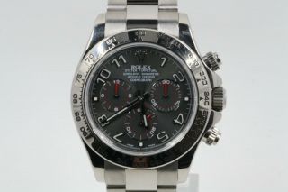 Rolex Daytona Model 116509 18k White Gold Watch With A Grey Arabic Numeral Dial