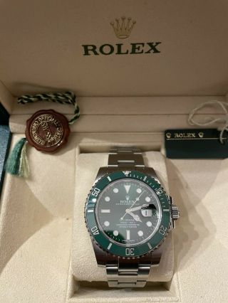 Rolex 116610lv Hulk Green Ceramic Submariner Boxes Papers 2015