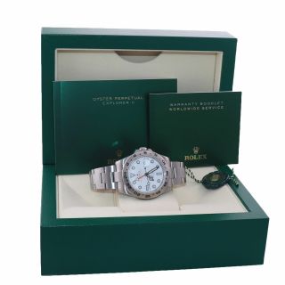 2020 Rolex Explorer II 42mm Polar 216570 White Steel Oyster GMT Watch Box 2