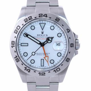 2020 Rolex Explorer II 42mm Polar 216570 White Steel Oyster GMT Watch Box 4