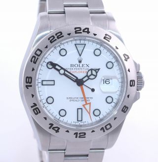 2020 Rolex Explorer II 42mm Polar 216570 White Steel Oyster GMT Watch Box 5