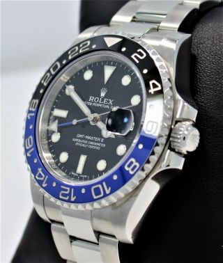 Rolex Gmt - Master Ii 116710 Blnr Batman Black/blue Ceramic Bezel Watch
