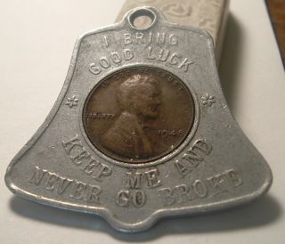 Encased Penny / Token Good Luck,  Bell Shaped 1948 Washington Dc