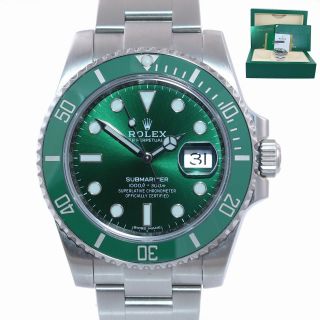 2020 Papers Rolex Submariner Hulk 116610lv Green Dial Ceramic Watch Box
