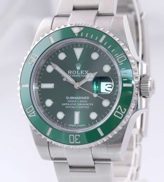 2020 PAPERS Rolex submariner Hulk 116610LV Green Dial Ceramic Watch Box 5