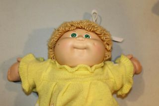 1984 Vtg Cabbage Patch Kids Girl Blonde Hair Green Eyes Xavier Signature Clothes