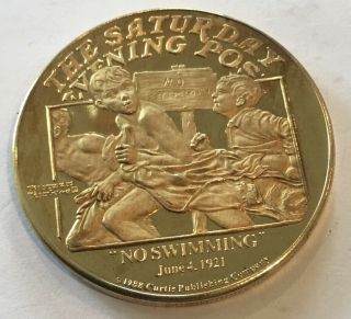 Norman Rockwell The Saturday Evening Post No Swimming June Cover Art Coin Medal