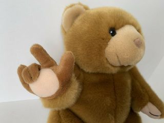 Brown Teddy Bear Doll with I LOVE YOU in ASL (American Sign Language) - deaf ILY 2