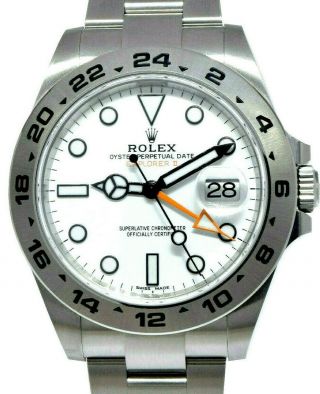 Rolex Explorer Ii Stainless White Dial Men 42mm Watch Box/papers 