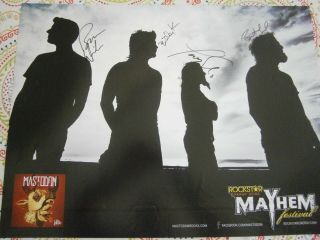 Mastodon Rockstar Mayhem 18 X 24 Large Poster Signed By All 4 Members