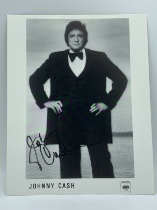 Johnny Cash Signed Autograph 8x10 Press Photo Columbia Records No
