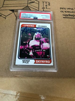 Autographed Artimus Pyle Trading Card Psa Certified Signed Lynyrd Skynyrd Drumme