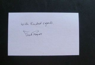 Fred Rogers Signed Signed 3x5 Index Card Autograph - Mister Roger 