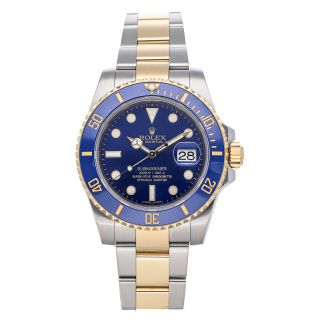 Rolex Submariner Date Auto 40mm Steel Yellow Gold Mens Bracelet Watch 116613lb